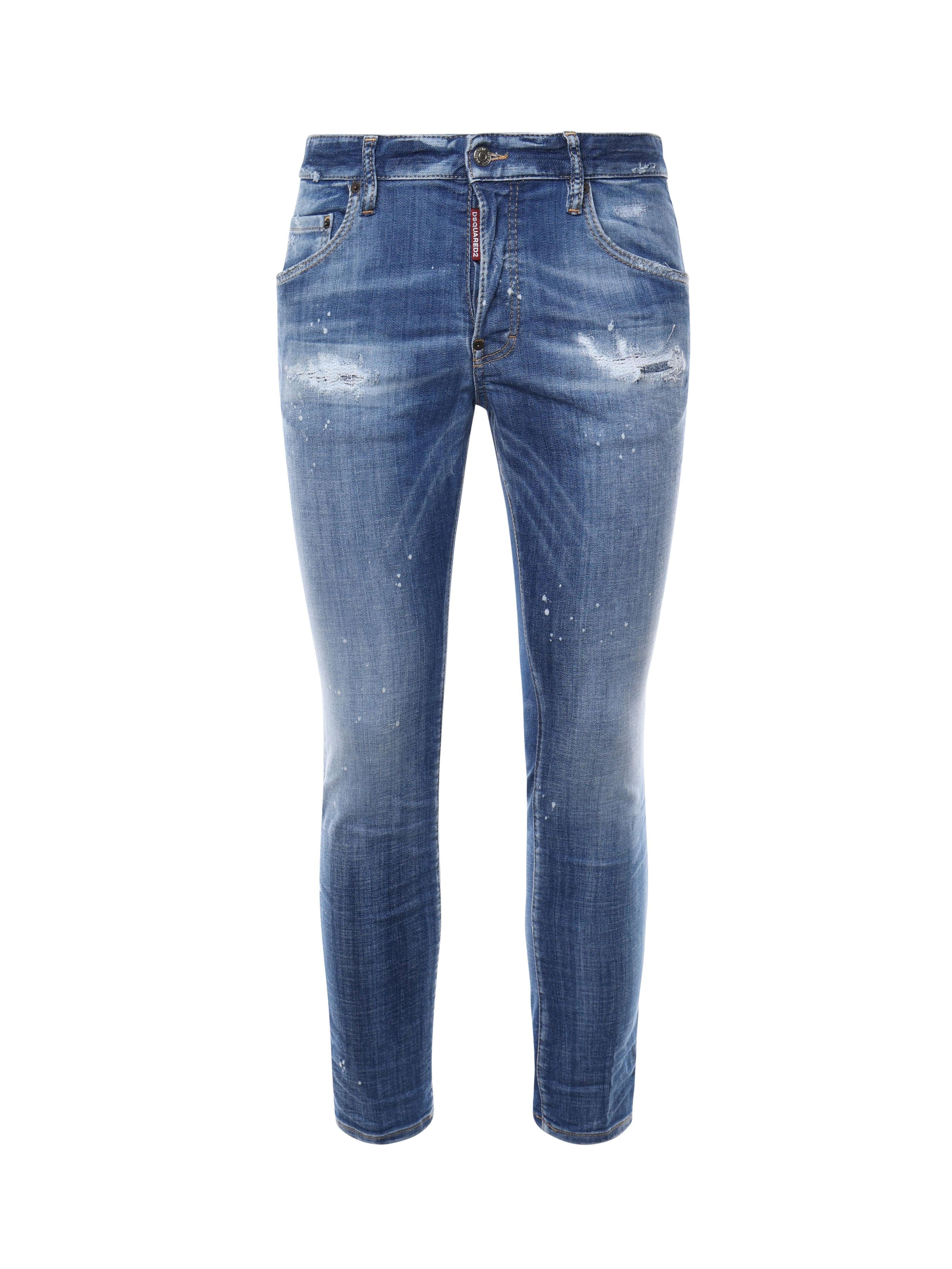 Pantaloni affusolati effetto vissuto S74LB1675 S30872470 DSQUARED2 