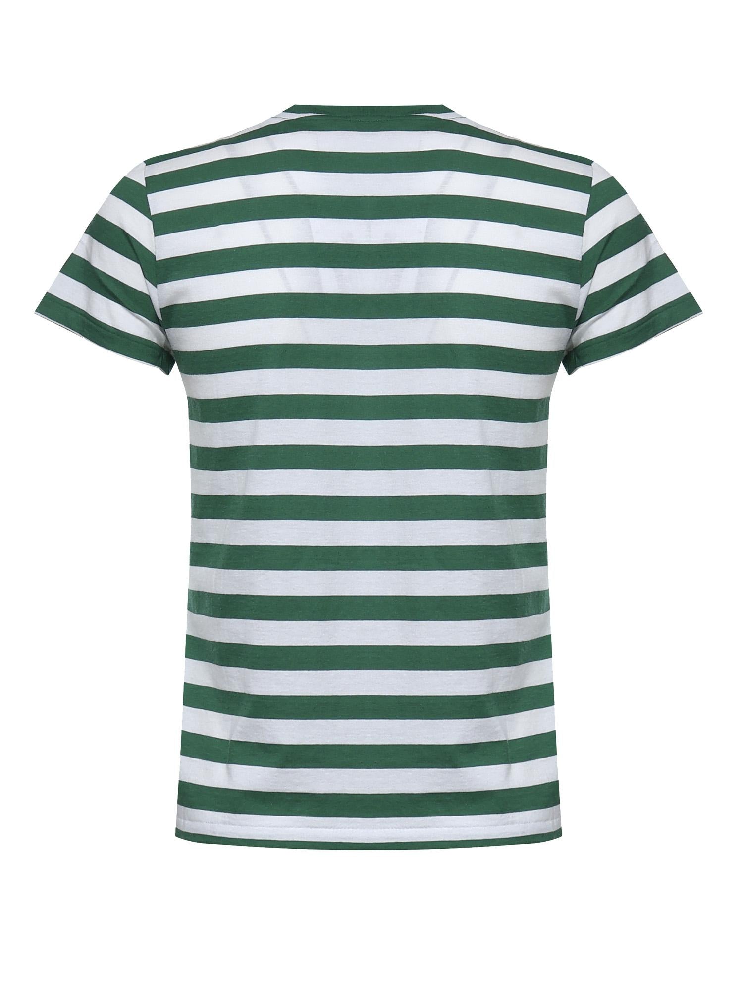 T-shirt in cotone a righe con logo 211B17779 002 POLO RALPH LAUREN 
