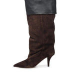 Stivali in pelle scamosciata PX1685XV0SN CIOCCOLATO BLACK PARIS TEXAS 