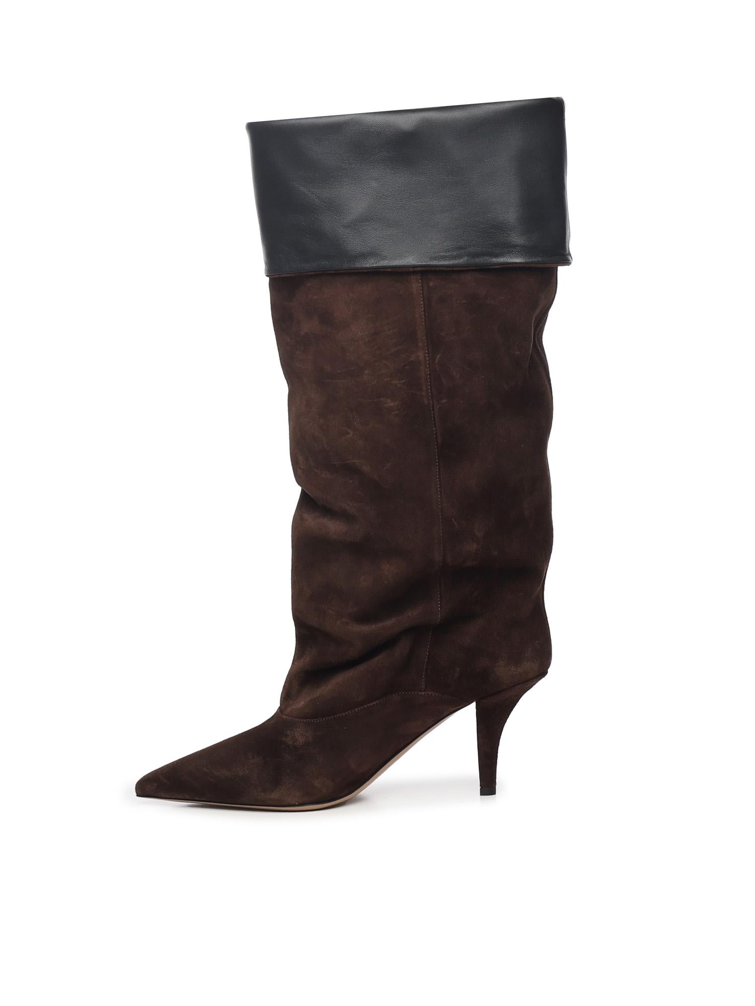 Stivali in pelle scamosciata PX1685XV0SN CIOCCOLATO BLACK PARIS TEXAS 
