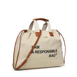 Borsa Responsability con logo 73BS9N005 RESPONSIBLEOFF WHITE/CUOIO V° 73 