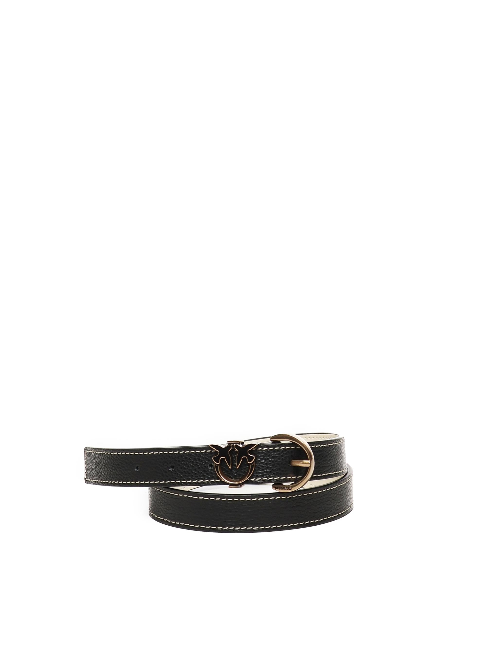 Cintura in pelle con logo<BR/> 102820 A158Z99Q PINKO 