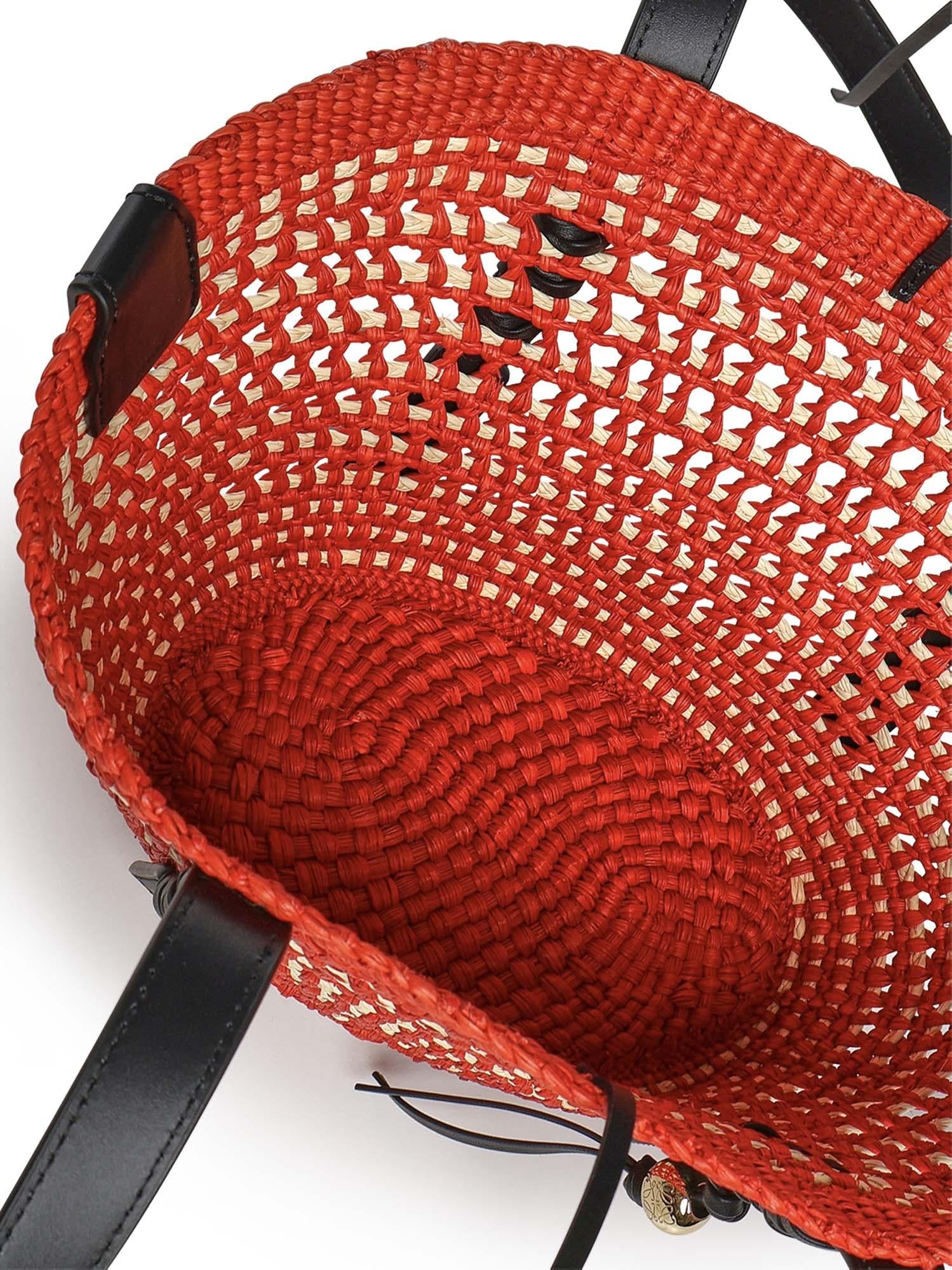 Borsa cesto Braid piccola in palma Iraca e pelle di vitello ASCPIBSX01 7116 LOEWE 
