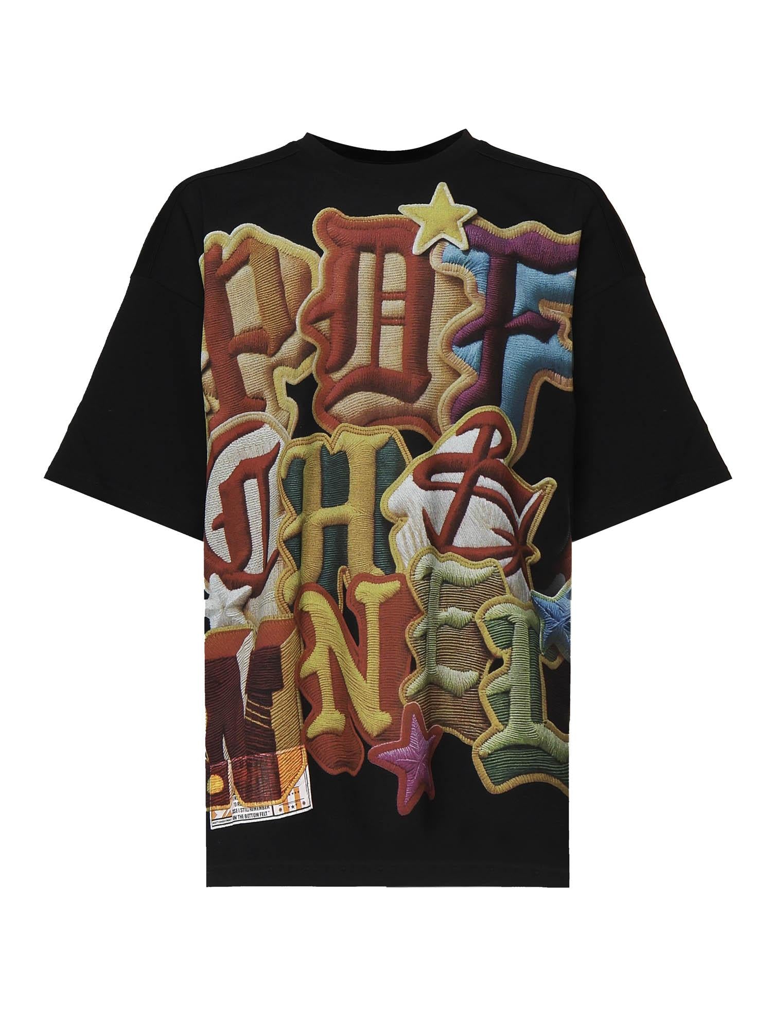 T-shirt con stampa DFM54029TJ110 NO WASH BK/PC PDF CHANNEL 