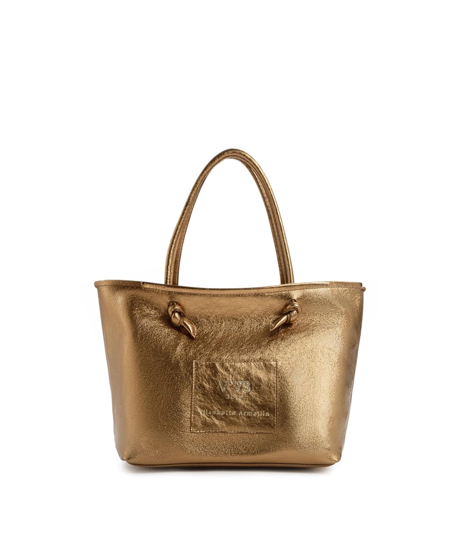 Borsa shopping in pelle con logo 73BP9VT01 LOLLI POPPOP BRONZE V° 73 
