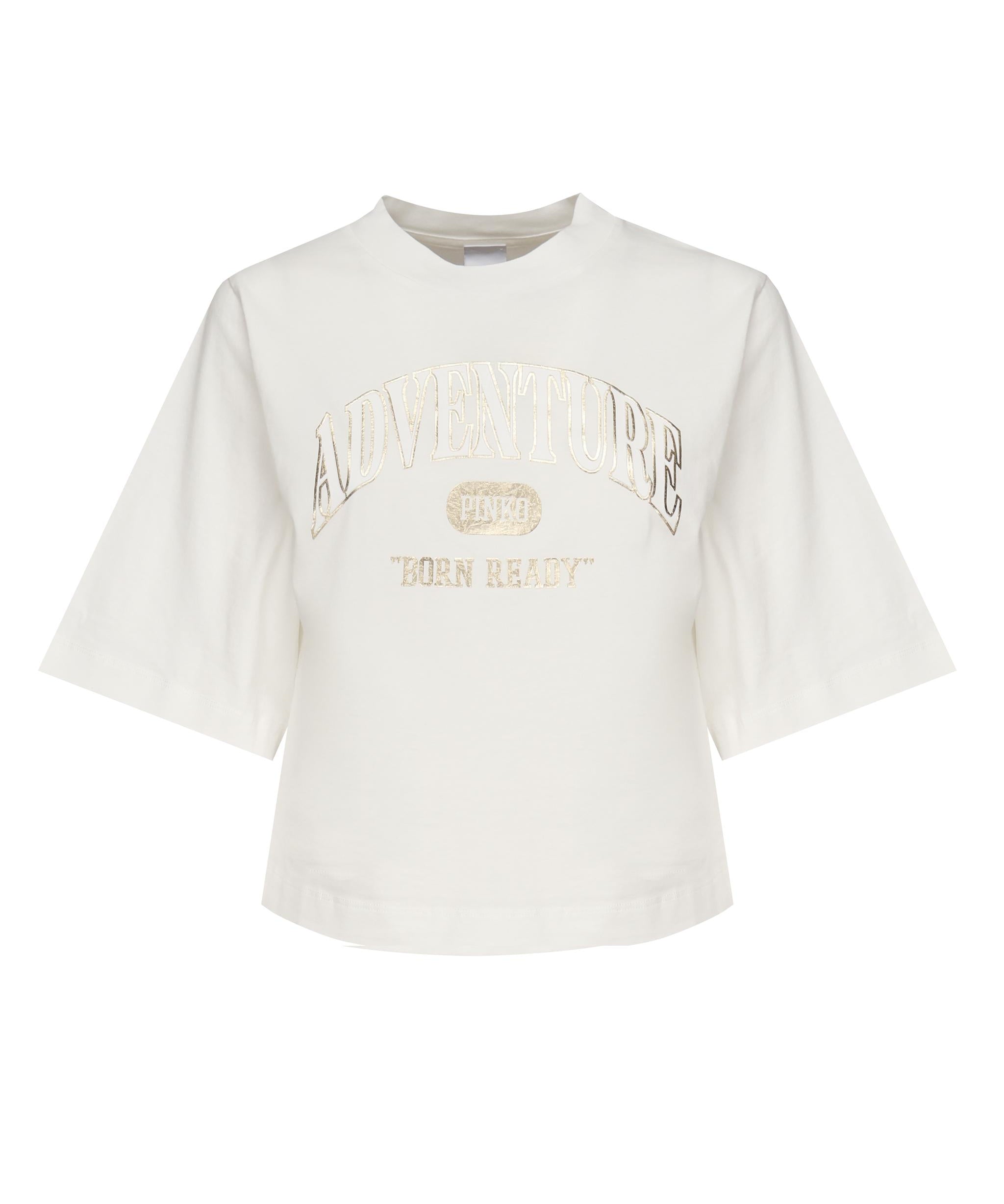 T-shirt crop con logo 104604 A2CSZ05 PINKO 