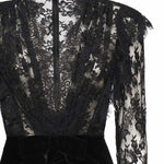 Abito in velluto e pizzo FABX4120F2603 0900 ALESSANDRA RICH 