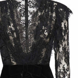 Abito in velluto e pizzo FABX4120F2603 0900 ALESSANDRA RICH 