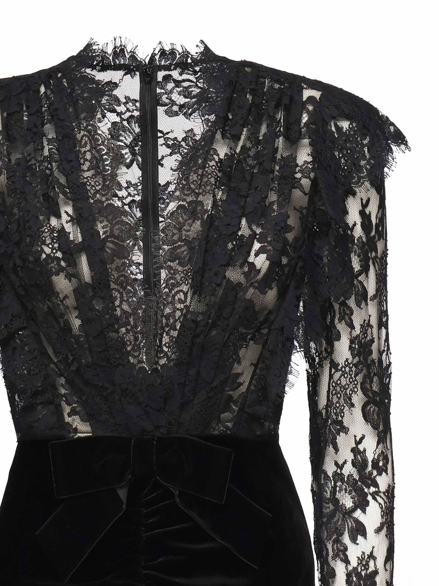 Abito in velluto e pizzo FABX4120F2603 0900 ALESSANDRA RICH 