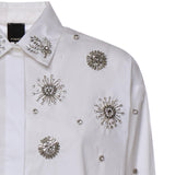Camicia con cristalli in cotone 106225 A31WZ04 PINKO 