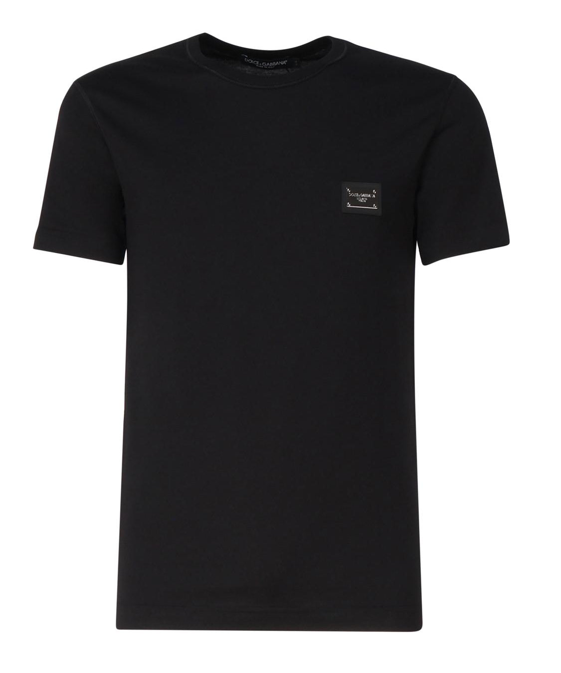 T-shirt in cotone con logo plaque G8PT1T G7F2IN0000 DOLCE & GABBANA 