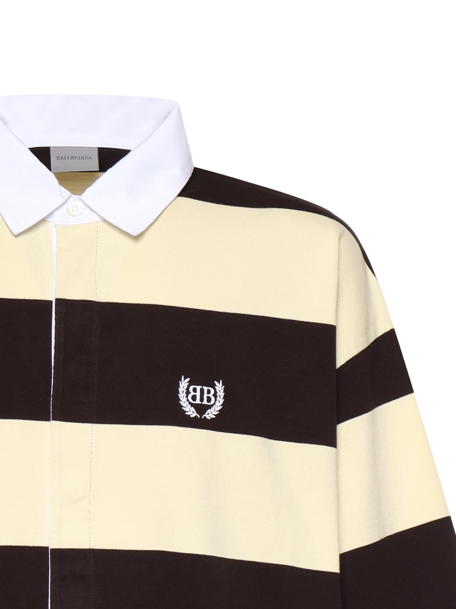 Camicia polo in jersey a righe 871654 TUVL56110 BALENCIAGA 