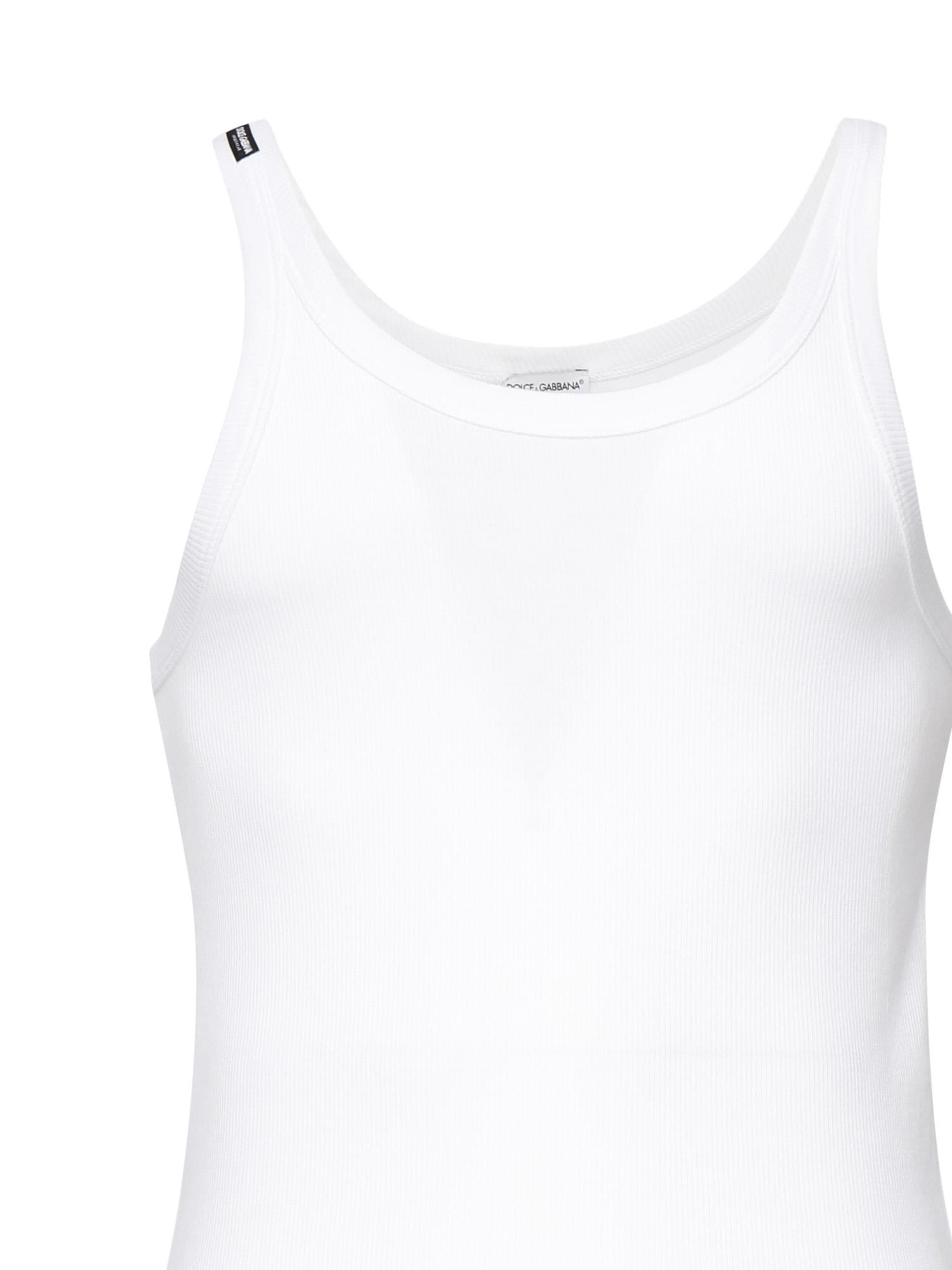 Canotta 'Marcello' a costine<BR/> M8C19J ONN96W0800 DOLCE & GABBANA 