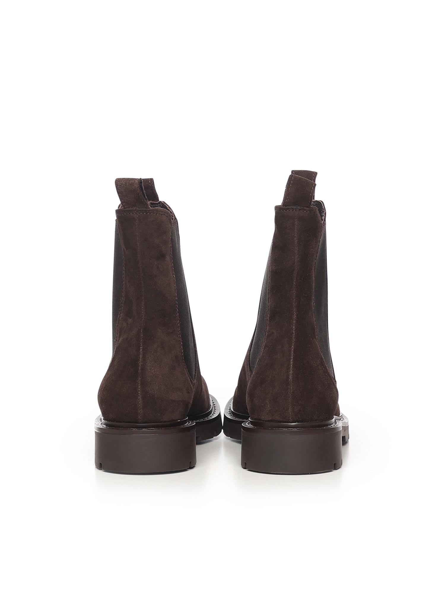 Stivaletti Chelsea in camoscio A56088 MORO CARMENS 