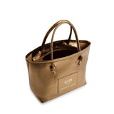 Borsa shopping in pelle con logo 73BP9VT01 LOLLI POPPOP BRONZE V° 73 