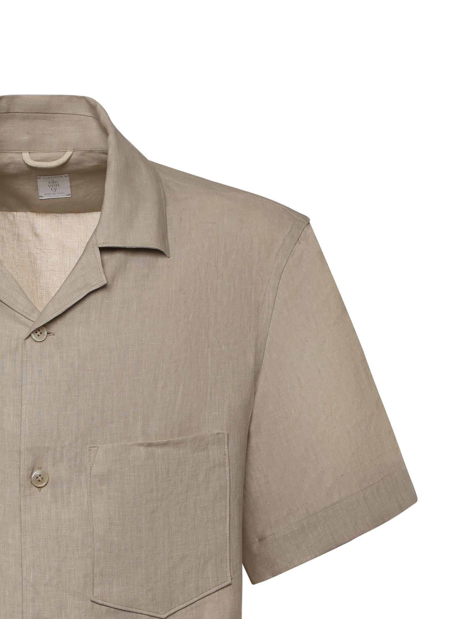 Camicia da bowling in lino M75CAMK09TES0I139 02NN ELEVENTY 