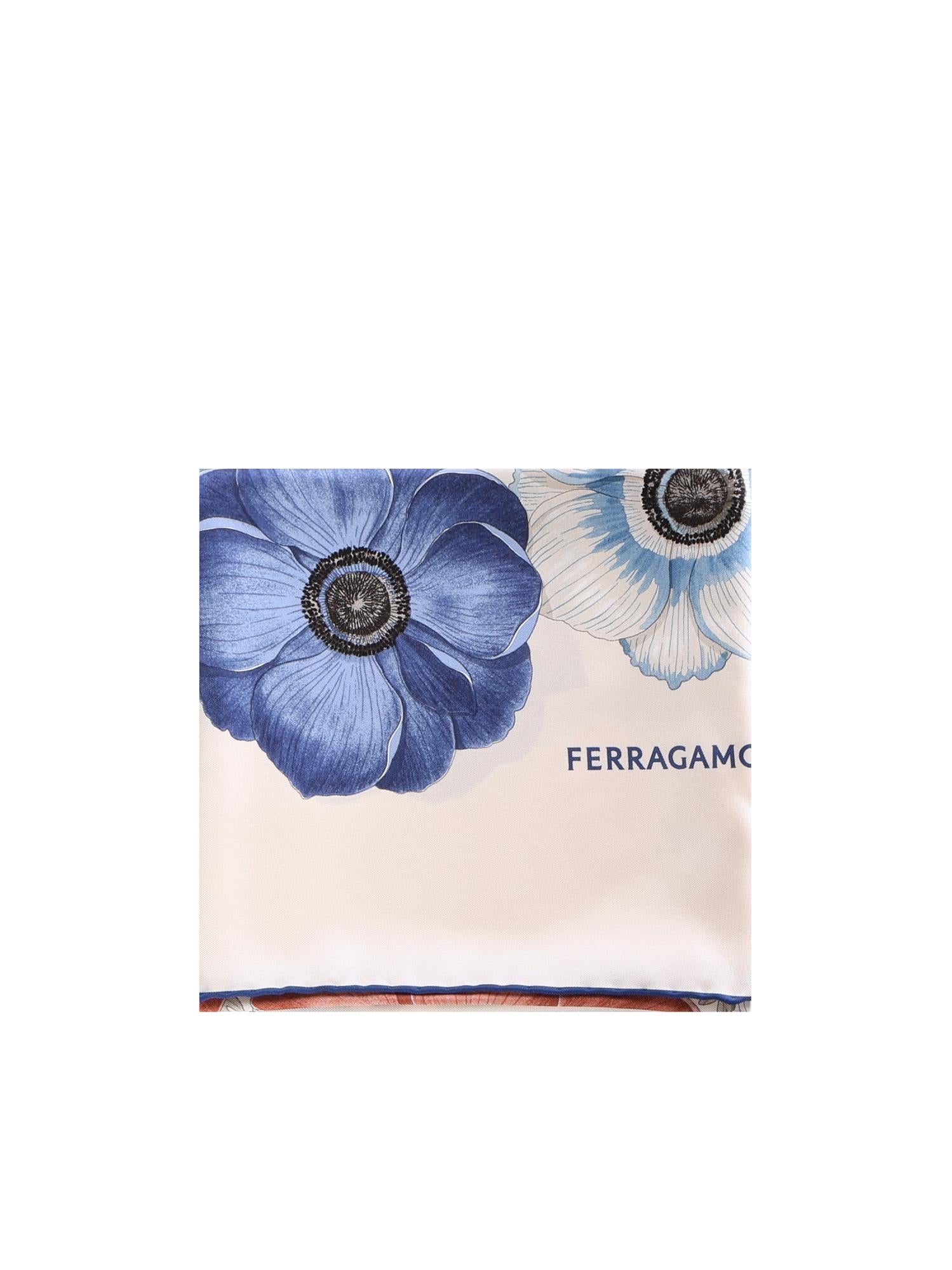 Foulard in seta stampa Anemone 310175 786601005 FERRAGAMO 