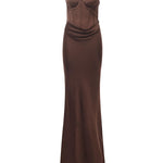 Abito lungo bustier in raso 115457 2910 ROTATE 