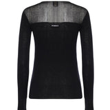 Maglia a coste con trasparenze 106317 A34BZ99 PINKO 