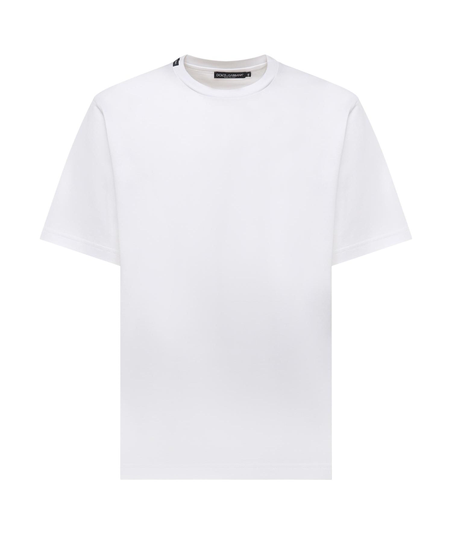 T-shirt in cotone con patch logo G8PN9T FU7EQW0800 DOLCE & GABBANA 