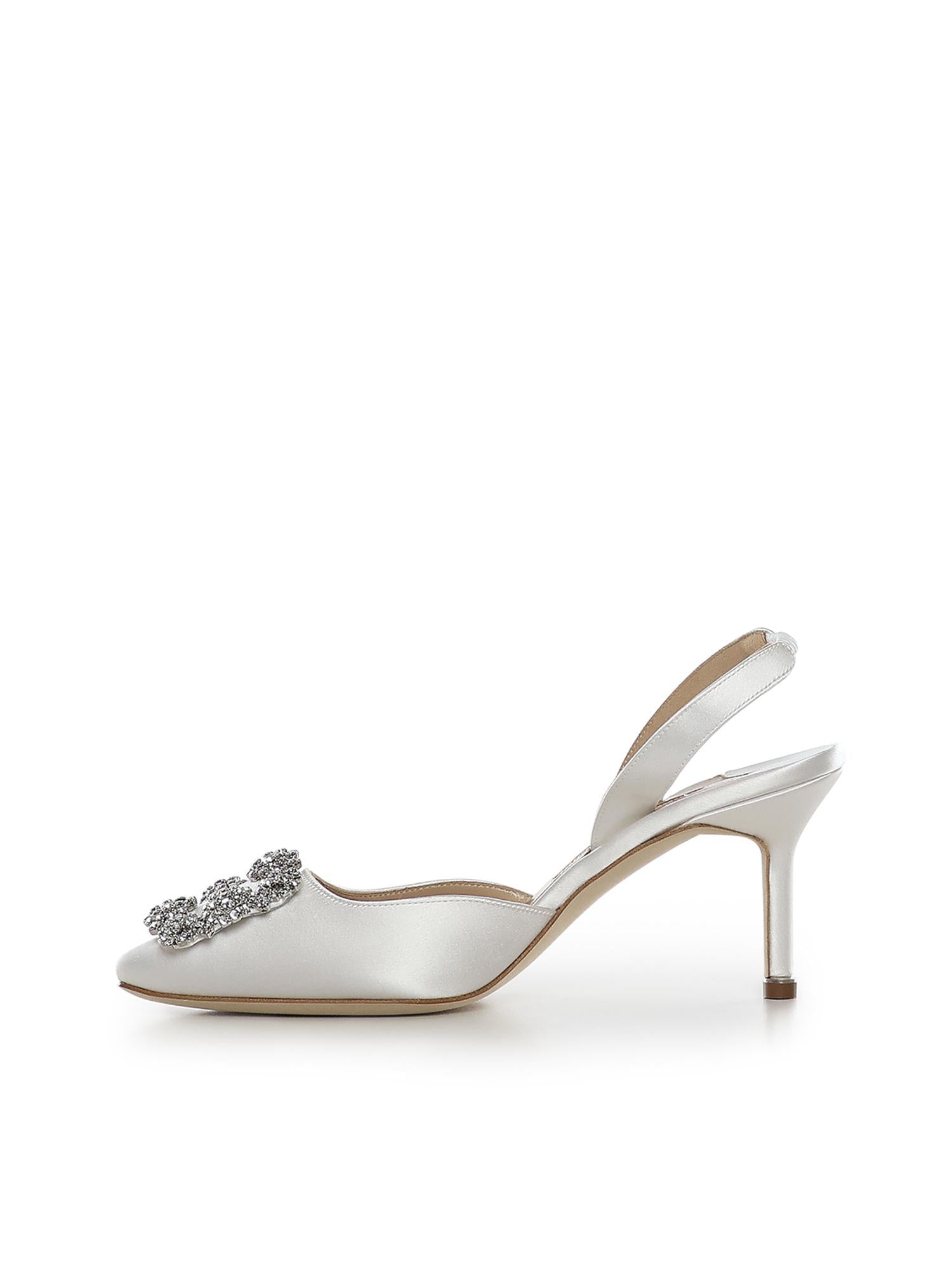 Slingback Hangisli in raso 4190698 1205 MANOLO BLAHNIK 