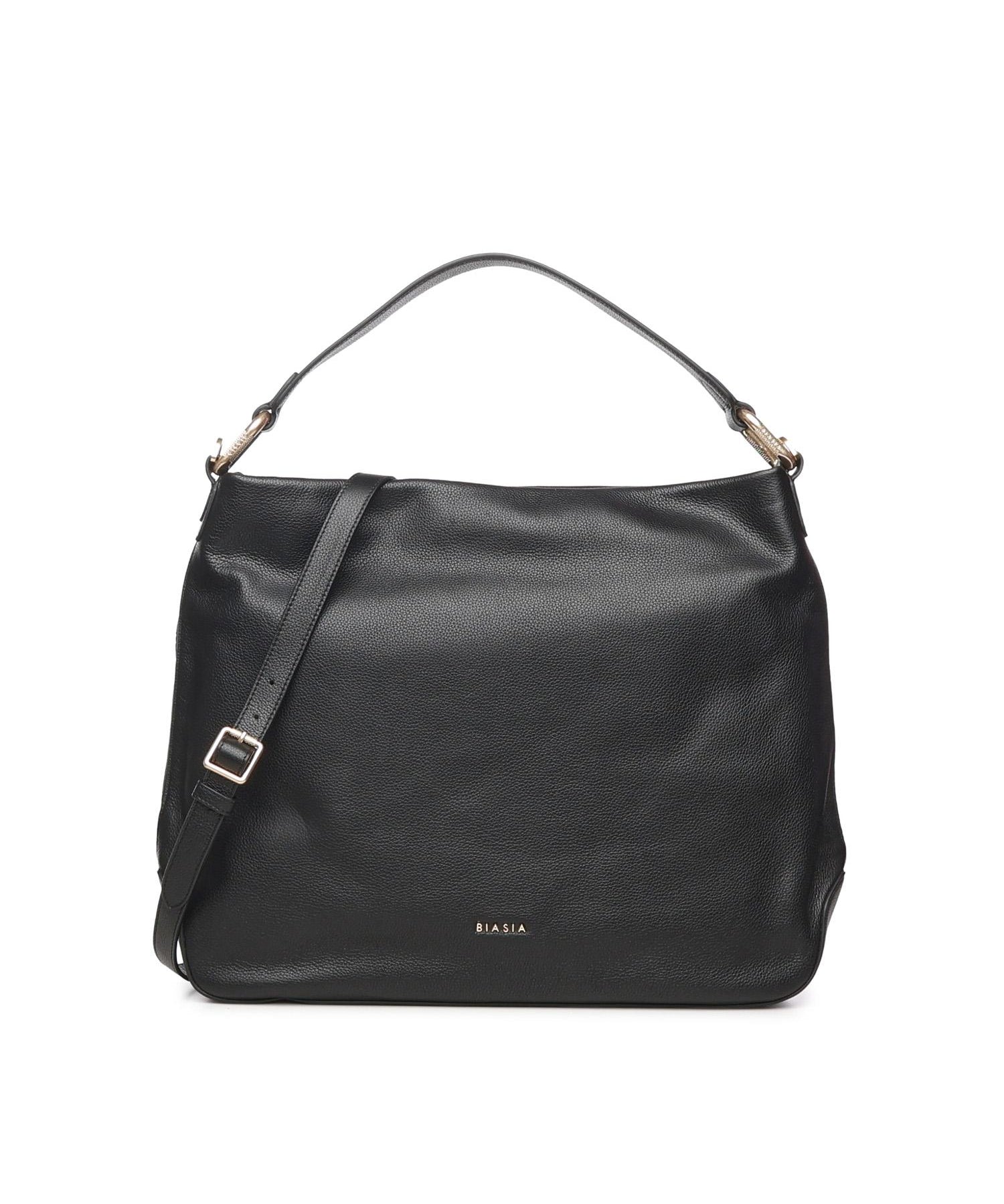 Borsa a spalla con logo BIBP9E502 NERO BIASIA 
