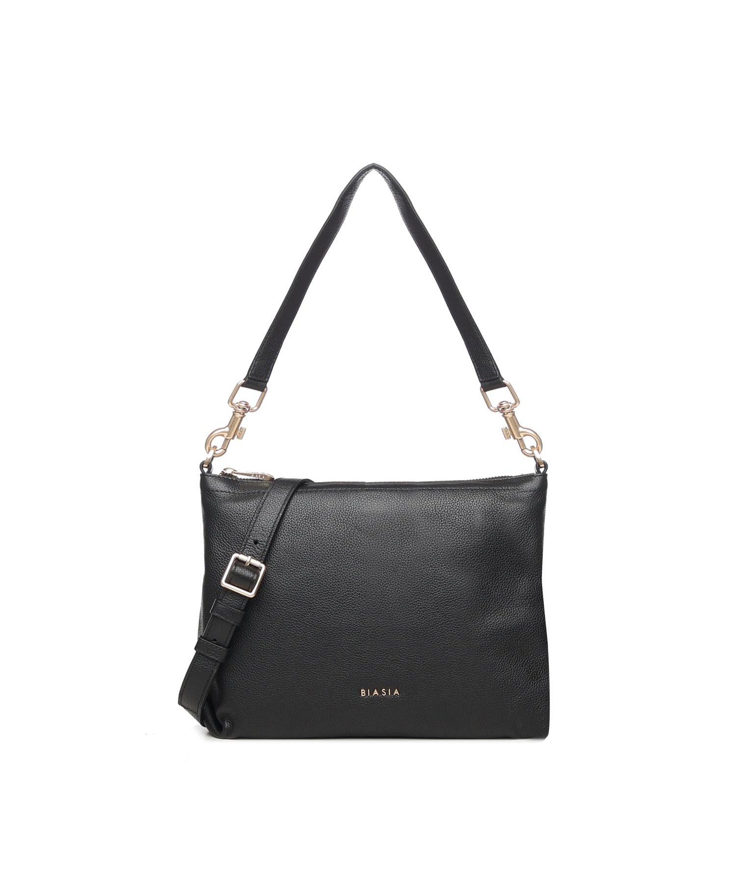 Borsa a spalla con logo BIBP9FA01 NERO BIASIA 