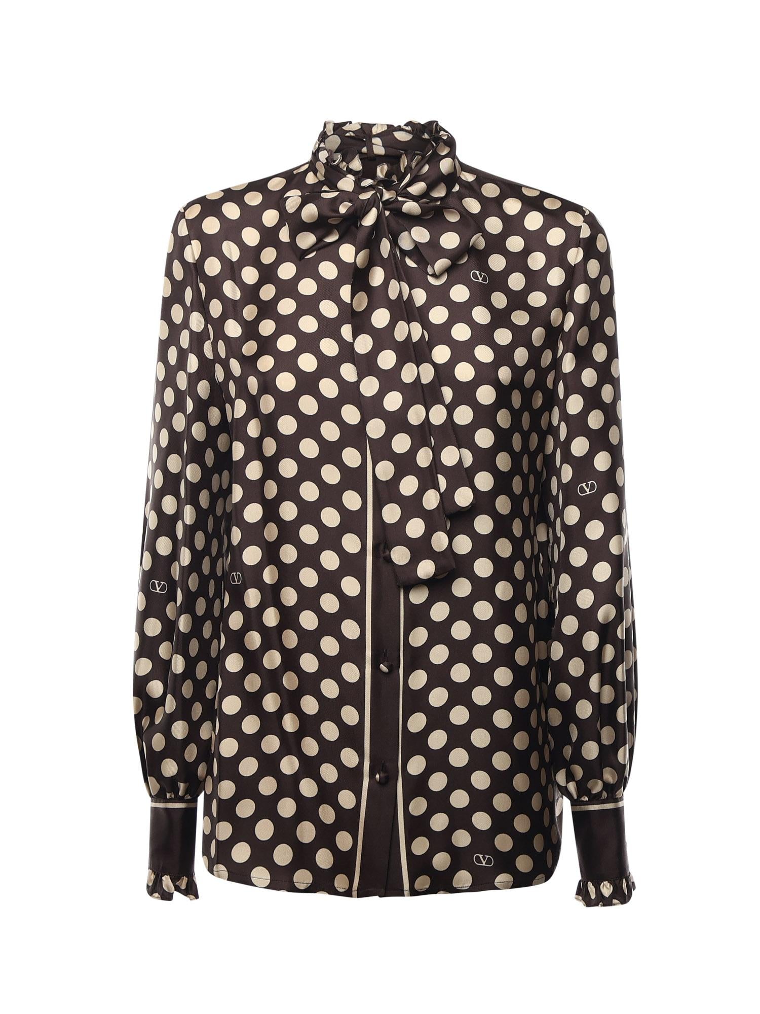 Camicia in twill stampa plus de pois 7B3AB7T7 9JHRDQ VALENTINO GARAVANI 