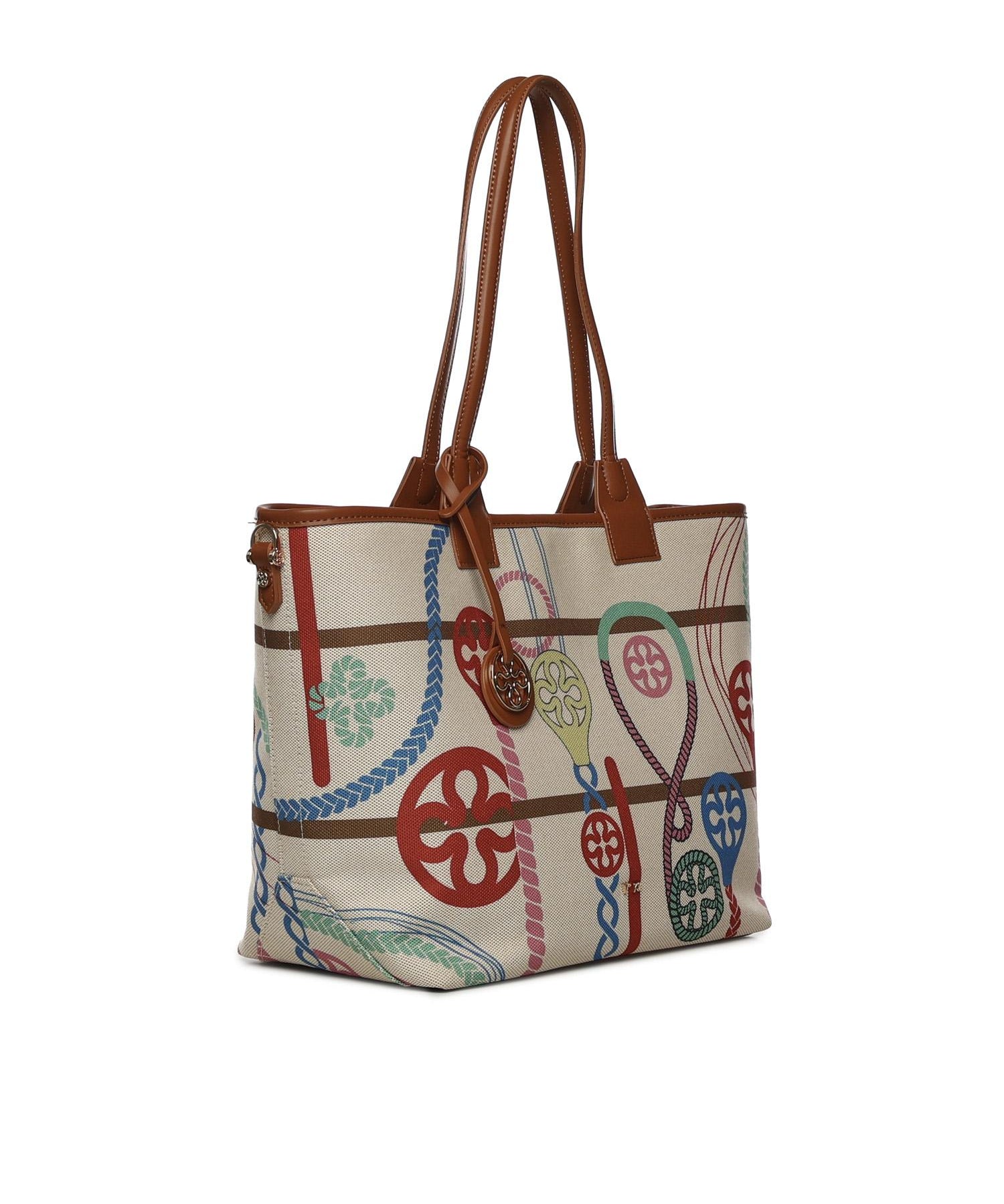 Borsa shopping con logo 73BS9MT02 GUENDAOFF WHITE/MULTICOLOR V° 73 
