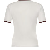 T-shirt in cotone 125JTS0117JS0203 HERITAGEWHITE/BORDEAUX COURREGES 