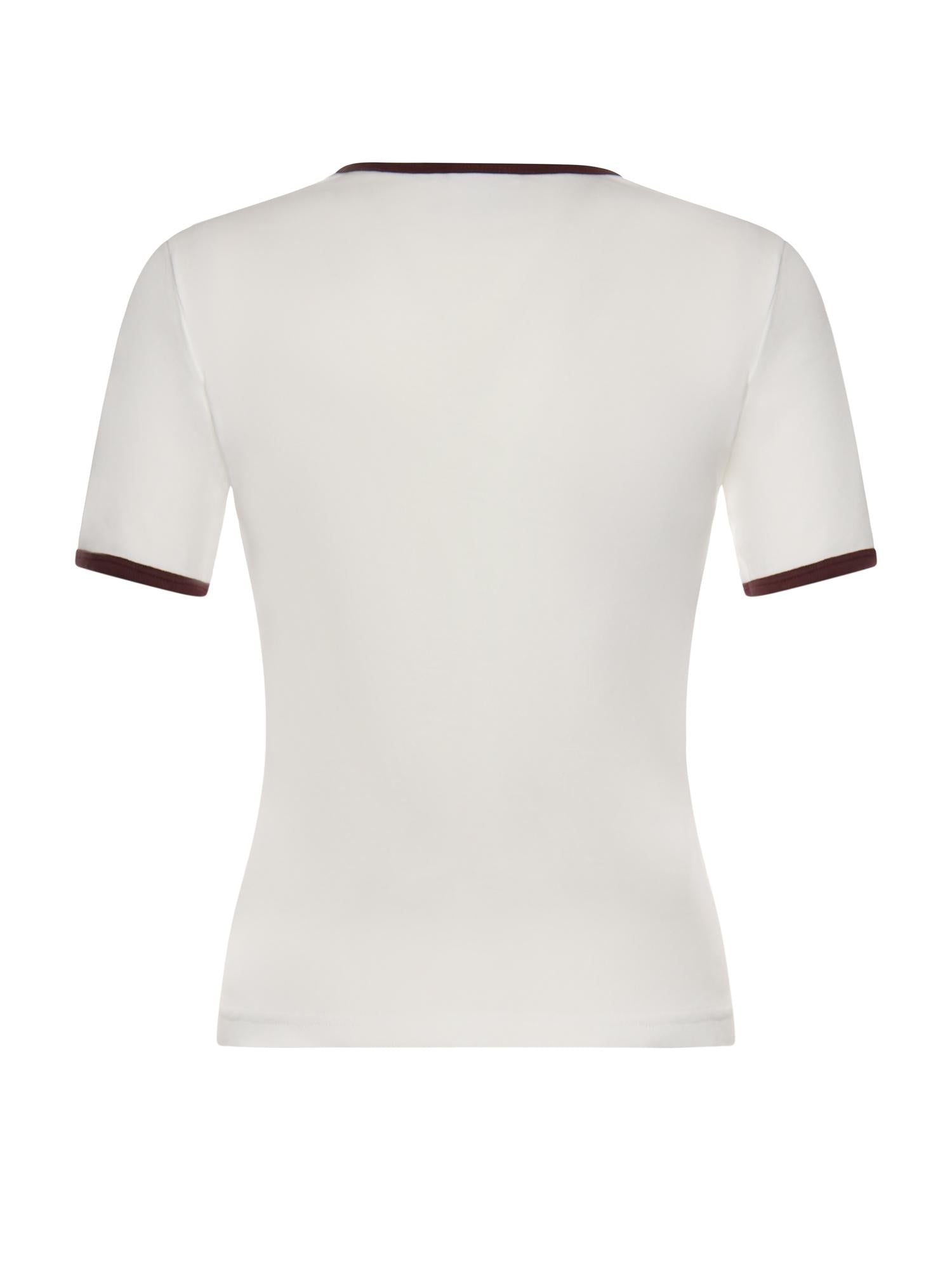 T-shirt in cotone 125JTS0117JS0203 HERITAGEWHITE/BORDEAUX COURREGES 