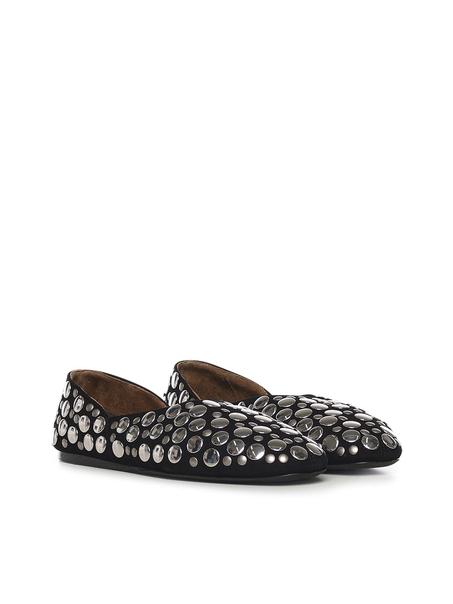 Ballerine Jane in pelle scamosciata con borchie F4059 970L970 KHAITE 