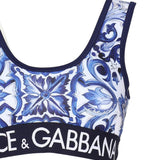 Top in jersey stampa maiolica con elastico logato F75H7T FPG7BHX3TN DOLCE & GABBANA 