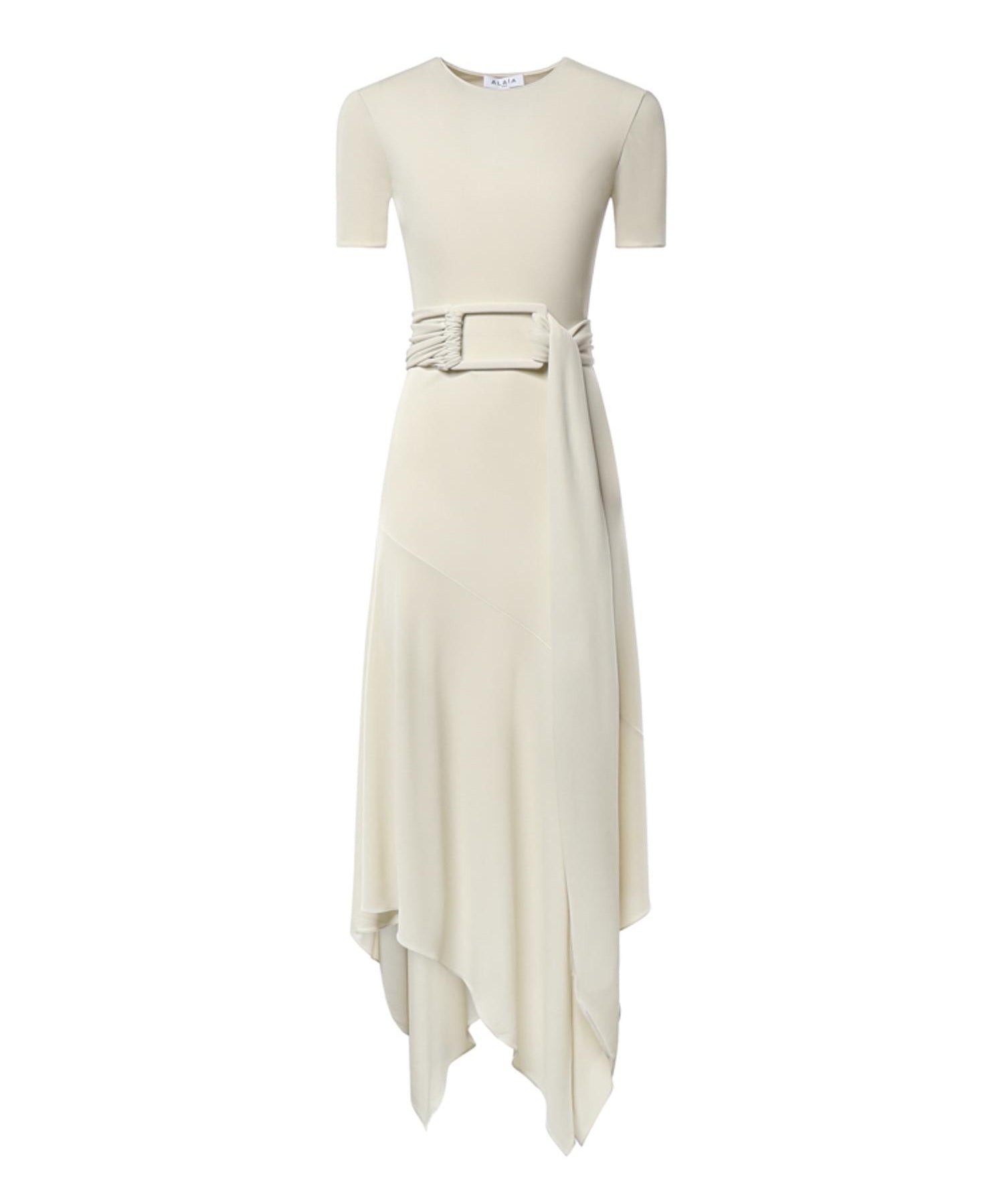 Abito in jersey con cintura AA9R3137J090D 102 ALAIA 