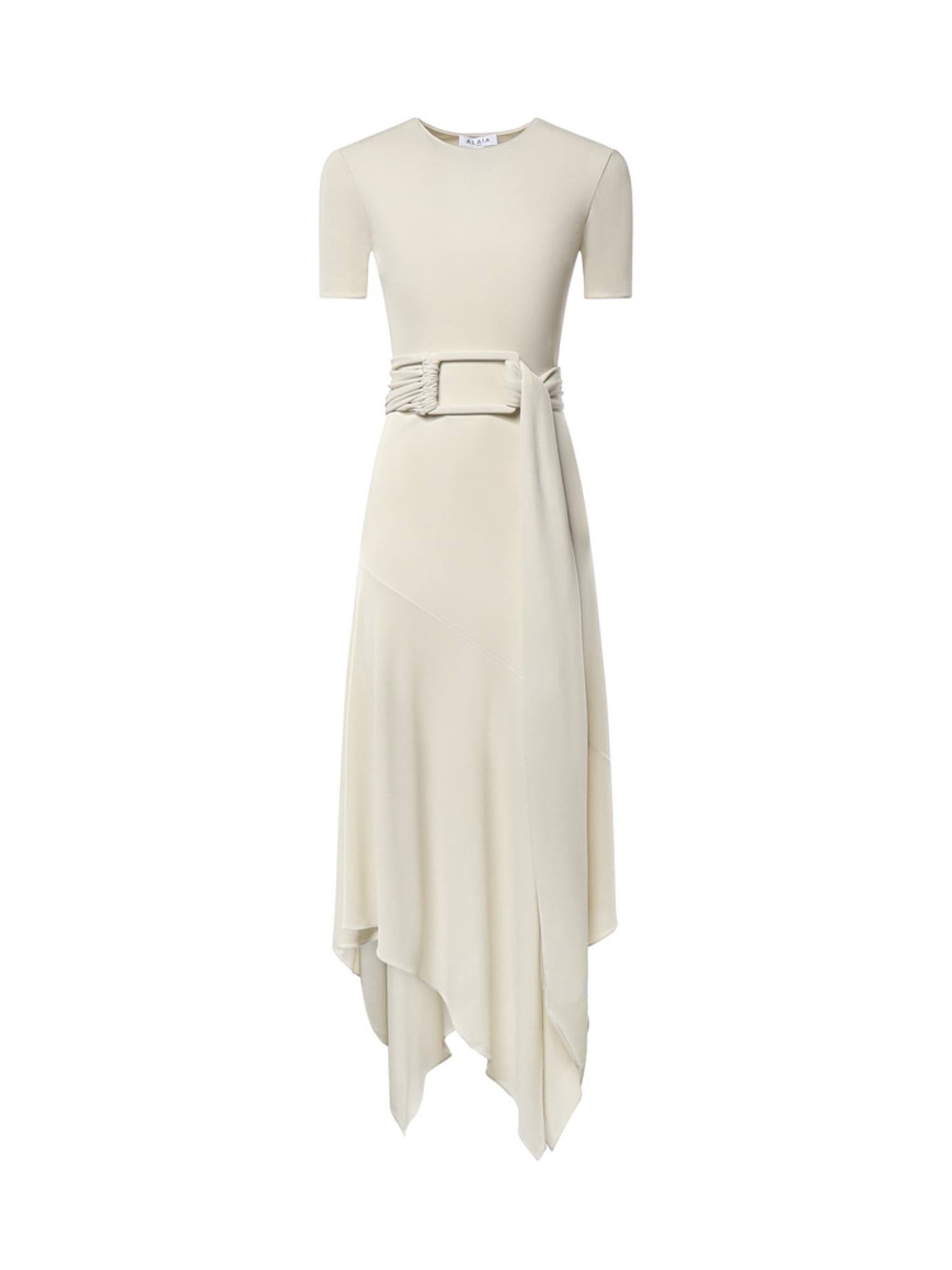 Abito in jersey con cintura AA9R3137J090D 102 ALAIA 