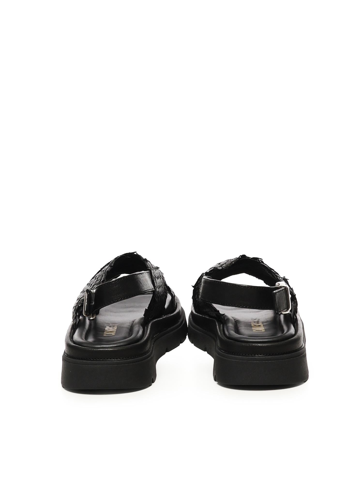 Sandalo flat Thea Tress A55379 NERO CARMENS 