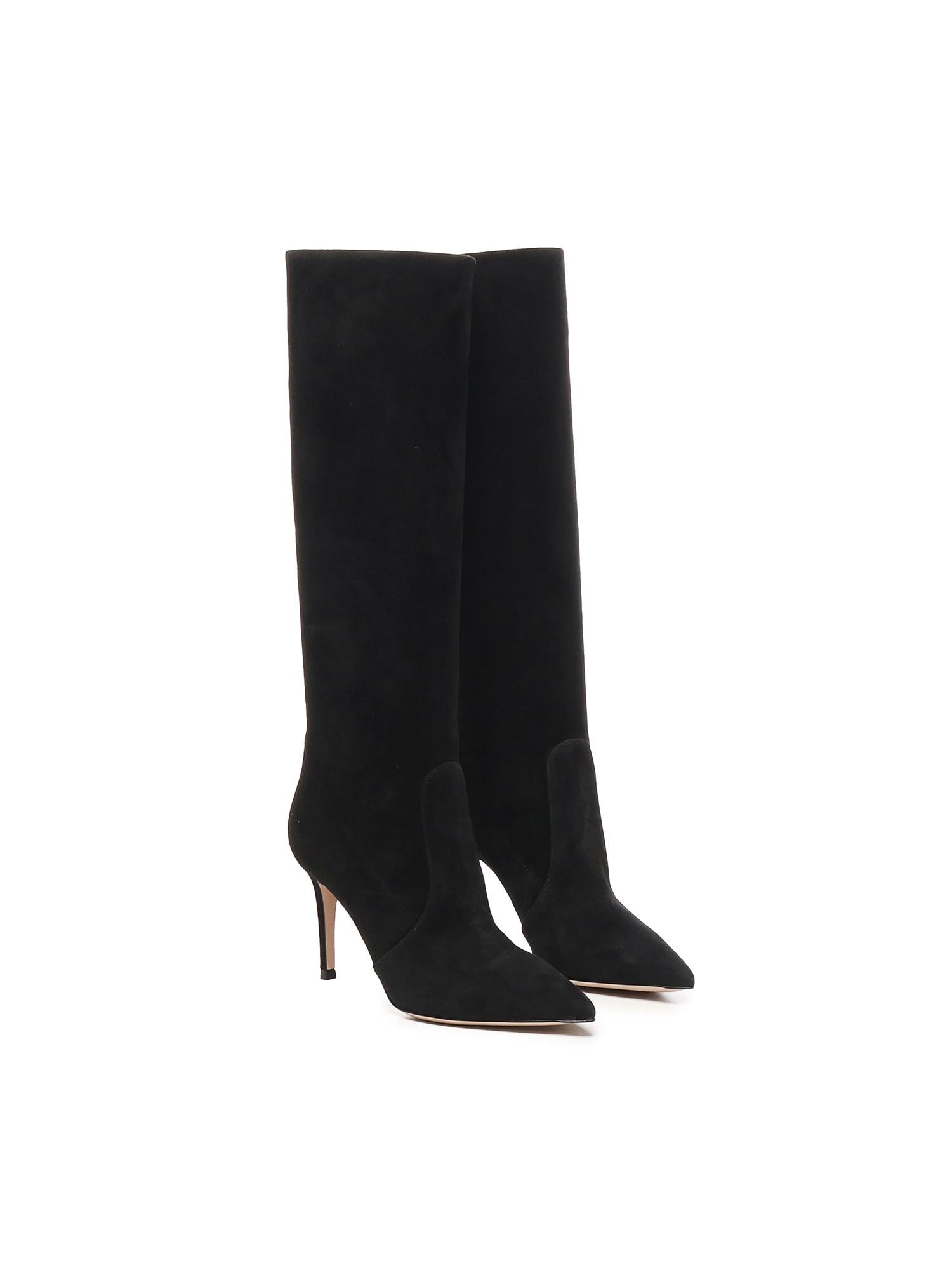 Stivali in camoscio G80626 85RICC45NERO GIANVITO ROSSI 