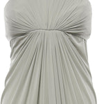 Abito lungo drappeggiato in chiffon A0469123 483 ALBERTA FERRETTI 