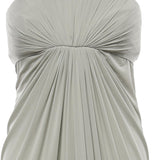 Abito lungo drappeggiato in chiffon A0469123 483 ALBERTA FERRETTI 