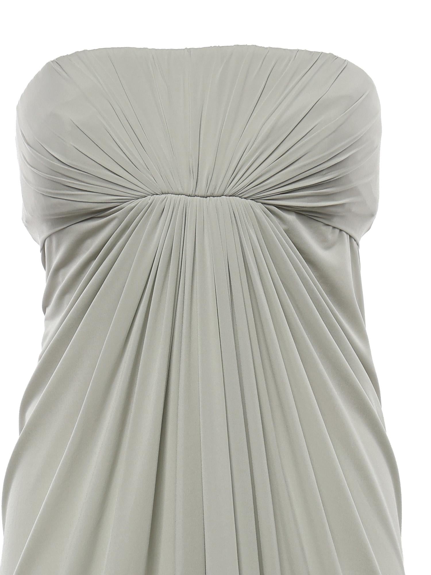 Abito lungo drappeggiato in chiffon A0469123 483 ALBERTA FERRETTI 
