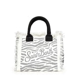 Borsa Vanity in canvas con stampa zebrata e strass VANI001 00271L MC2 SAINT BARTH 