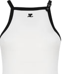 Abito in cotone con bretella a cinturino 124JR0364JS0070 -0098 COURREGES 