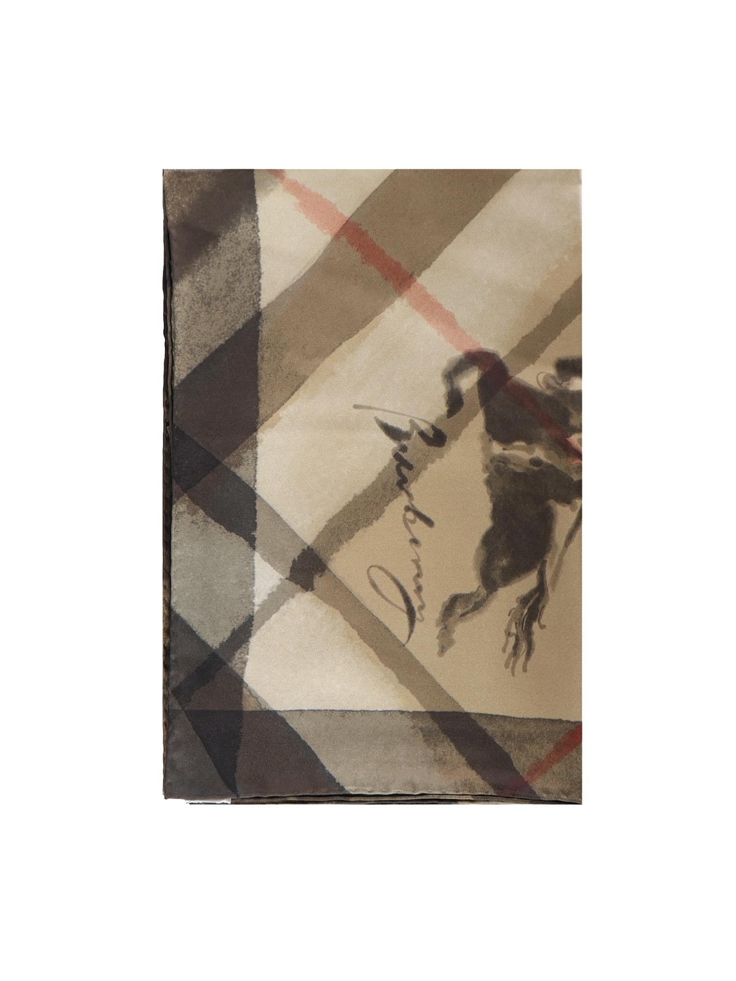 Foulard in seta Check effetto acquerello 8121392 A2021 BURBERRY 