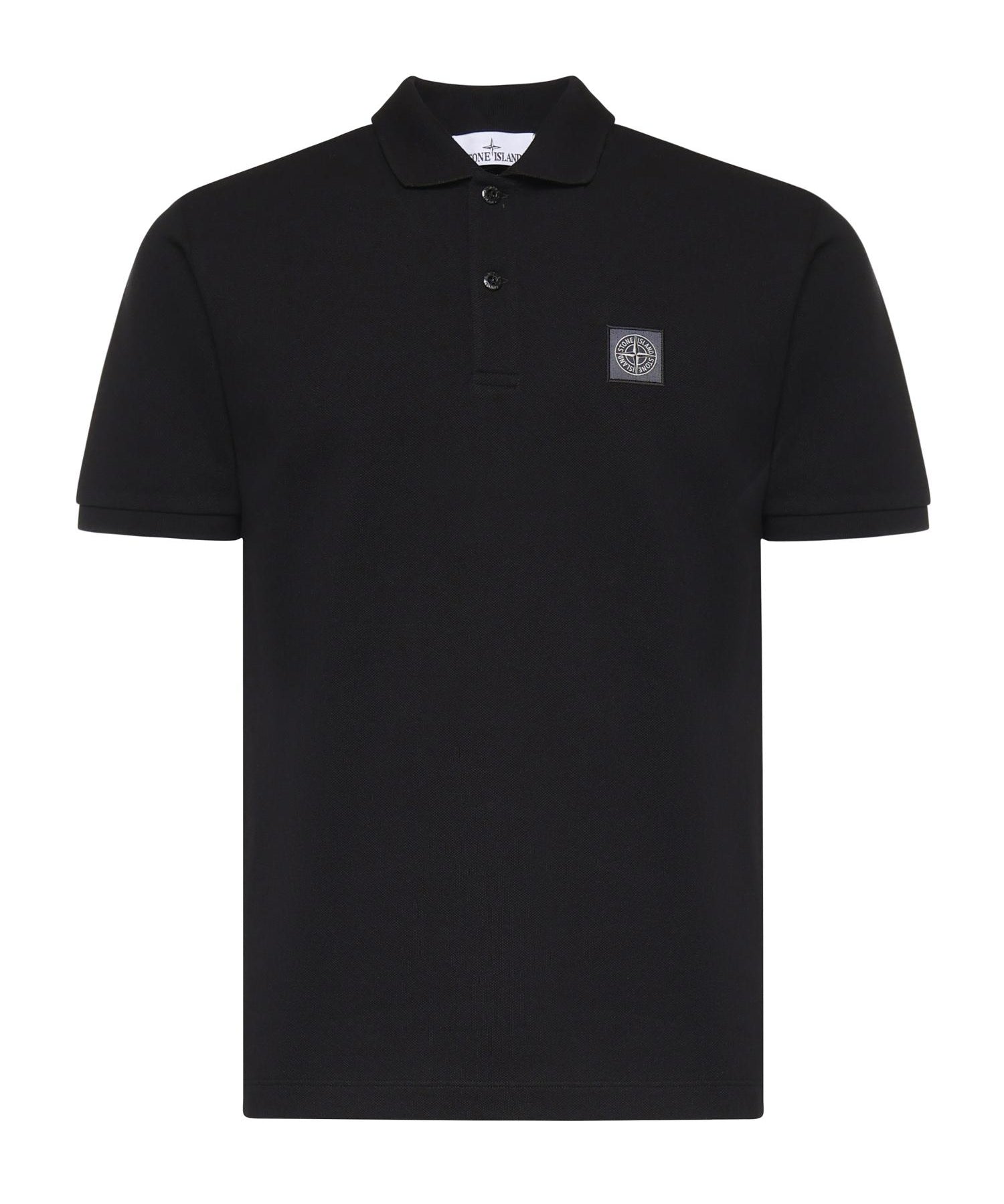 Polo in piqué di cotone con patch Compass L1S152200011 S0039V0029 STONE ISLAND 