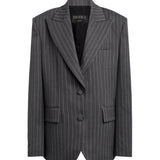 Blazer monopetto in fresco di lana gessato DJ861 ES0080D903 DONDUP 