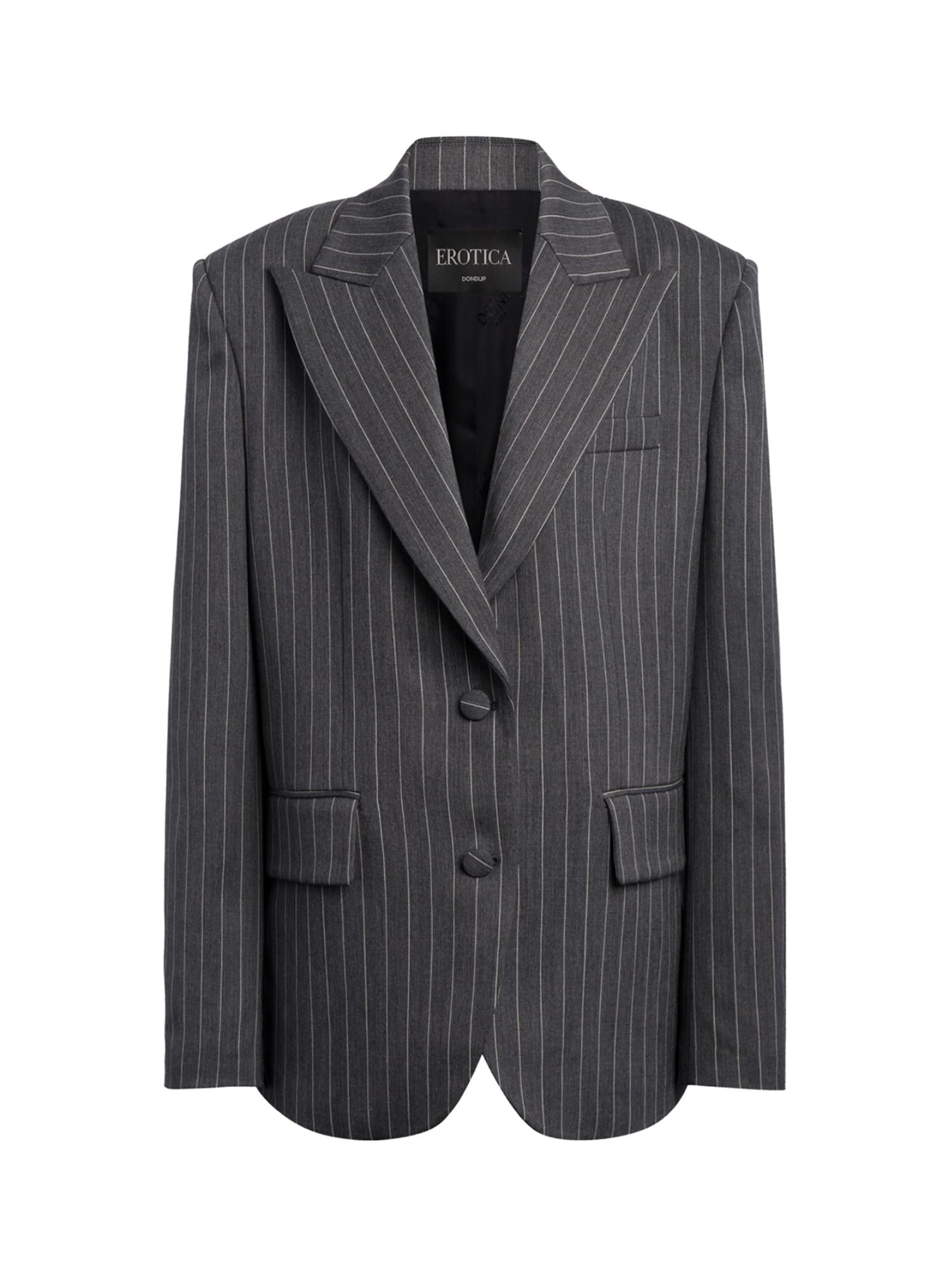 Blazer monopetto in fresco di lana gessato DJ861 ES0080D903 DONDUP 