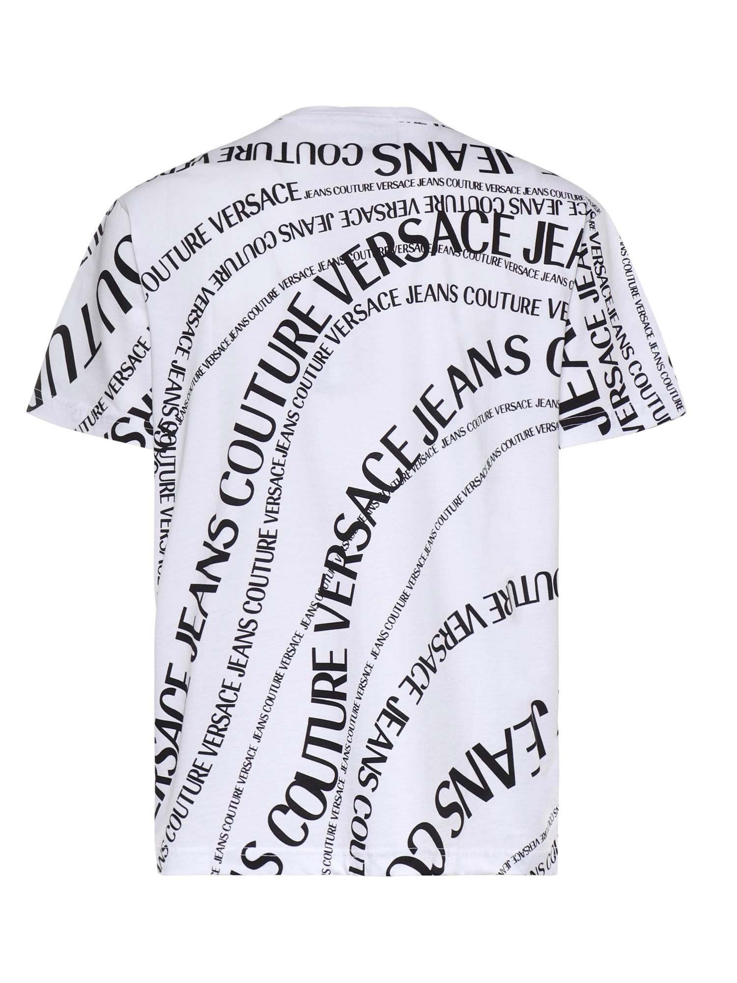 T-shirt in jersey di cotone con stampa 80GAH6R0 JS555L02 VERSACE JEANS COUTURE 