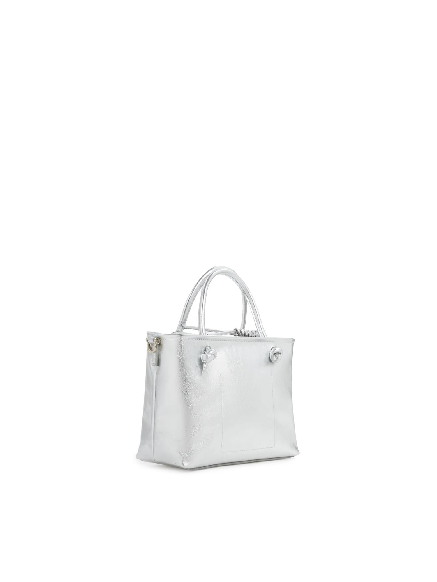 Mini bag in pelle con logo 73BP9VT02 LOLLI POPPOP SILVER V° 73 