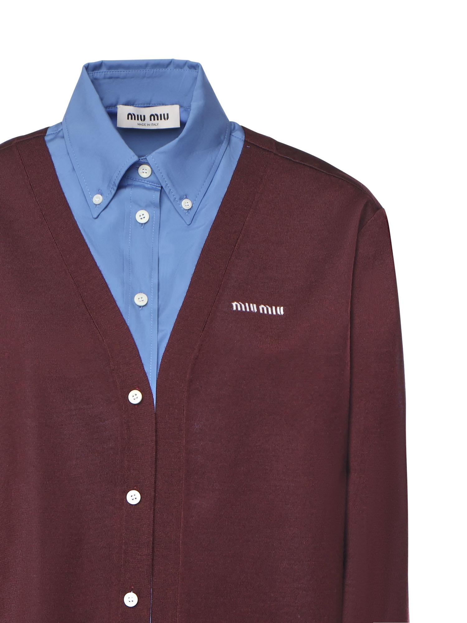 Camicia In Cashmere E Popeline MK1962 17HJF041F MIU MIU 