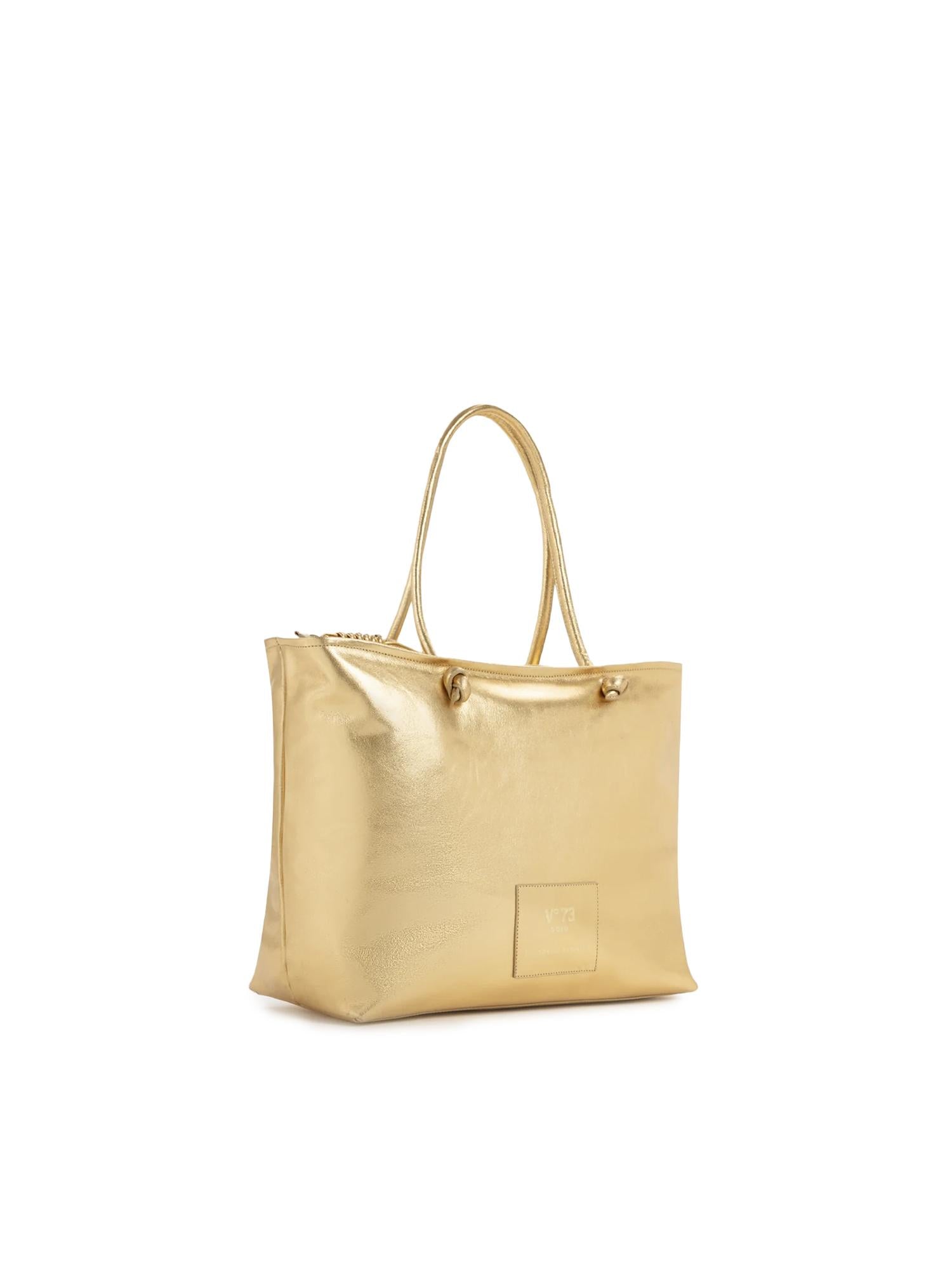 Borsa shopping in pelle con logo 73BP9VT01 LOLLI POPPOP GOLD V° 73 